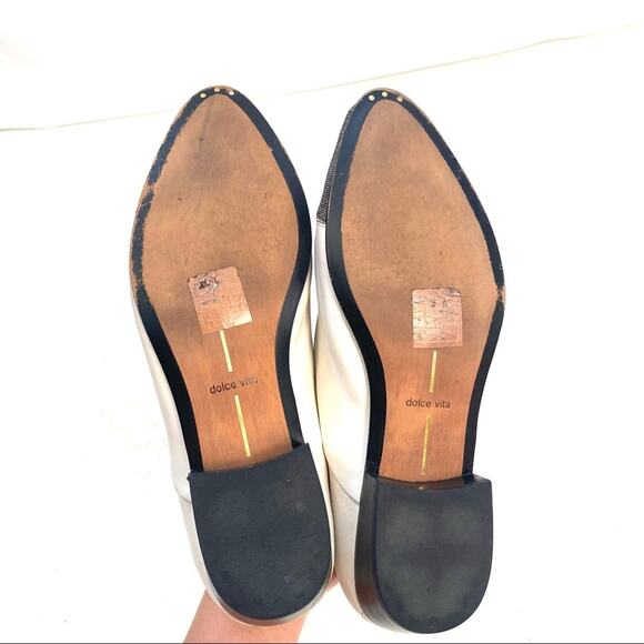 Dolce Vita Cream & Black Leather Ollie Cap Toe Oxfords Size 9 - Picture 6 of 7